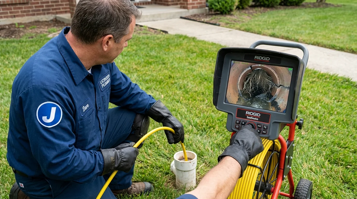 Sewer camera inspection being performed by Johns Plumbing LLC in Carrizo Springs